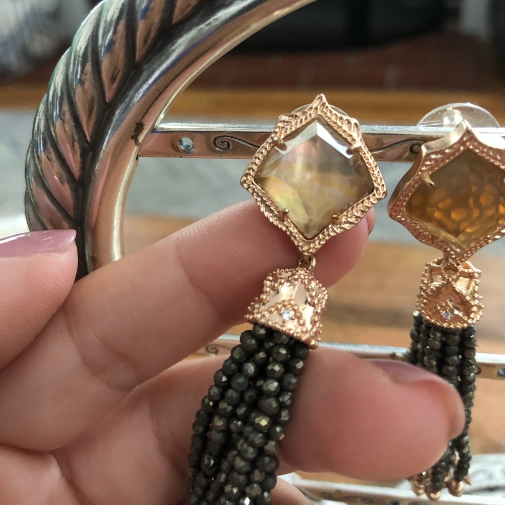 Kendra Scott Brown Mother Of Pearl Earrings